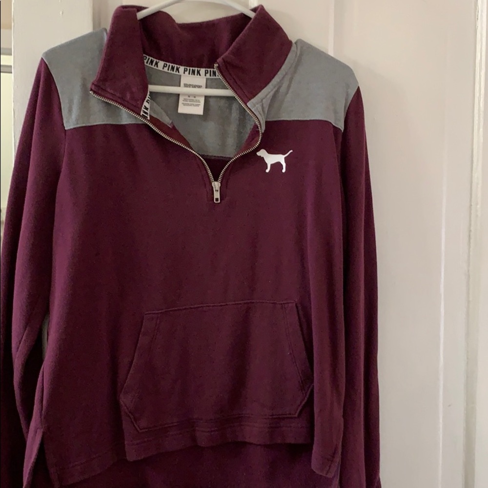 PINK maroon quarter zip